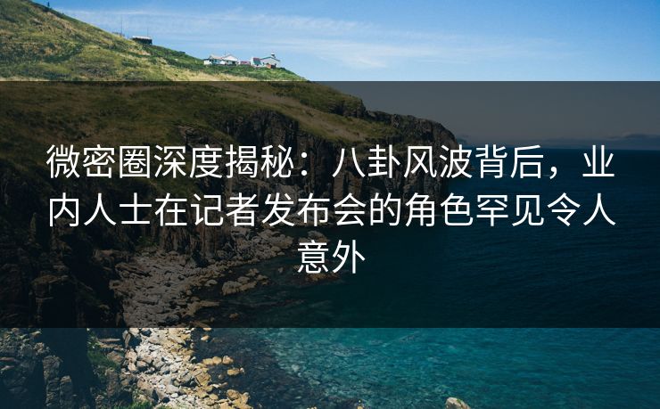 微密圈深度揭秘：八卦风波背后，业内人士在记者发布会的角色罕见令人意外